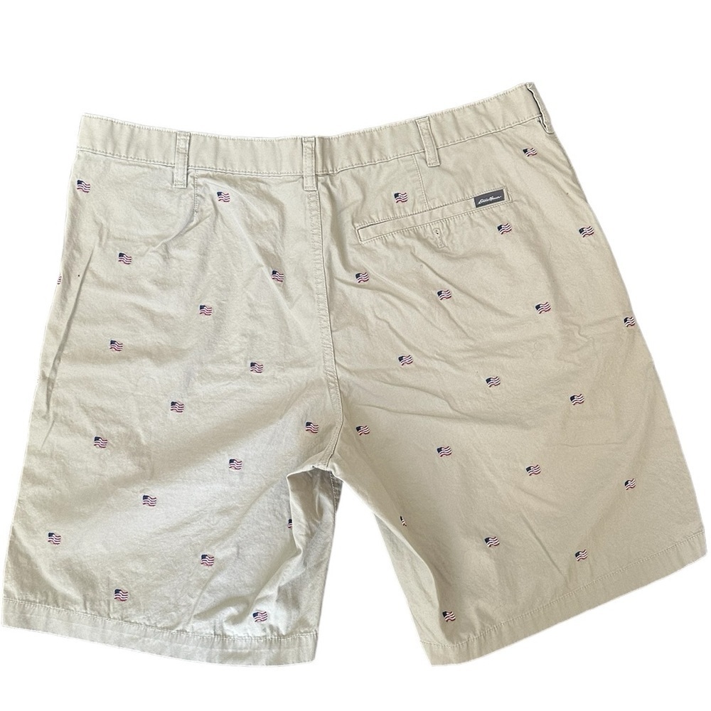 Eddie Bauer US Flag 4th of July Shorts Khaki Size 38 - Picture 2 of 6
